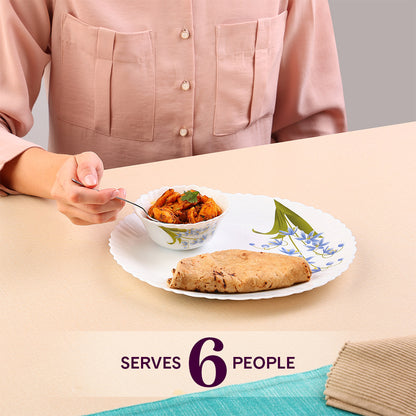 Larah by Borosil Lavender Dinner Set 21 pc Set: Serves 6