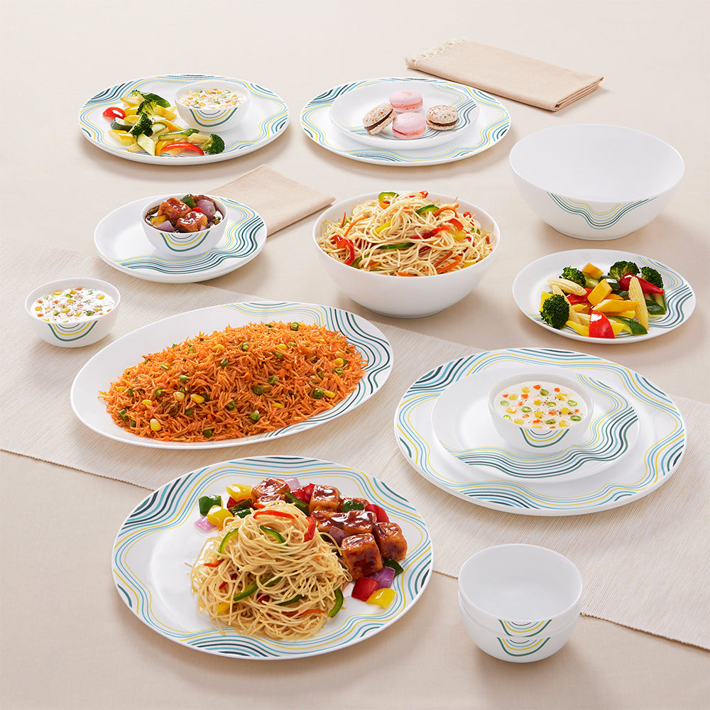 Larah by Borosil Mia Dinner Set 21 pc Set: Serves 6