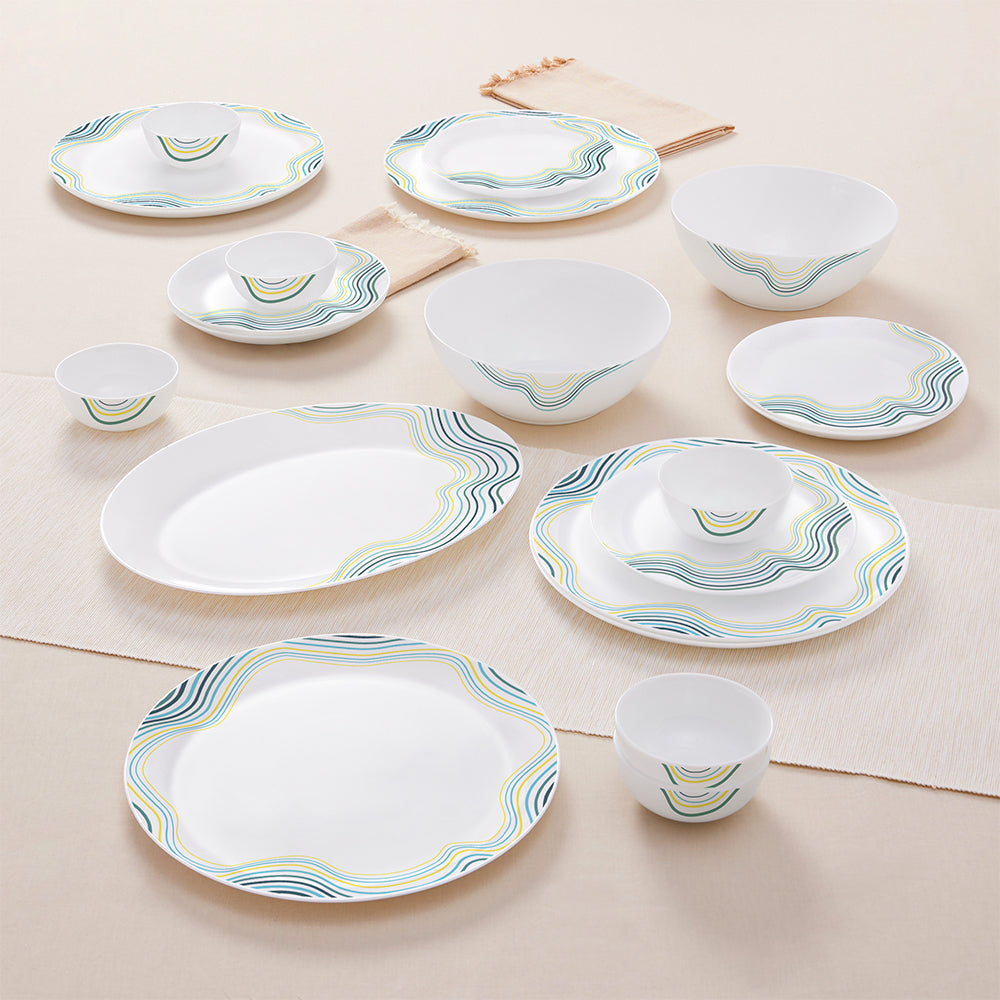 Larah by Borosil Mia Dinner Set 21 pc Set: Serves 6