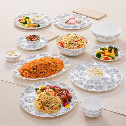 Larah by Borosil Moonbeam Dinner Set 21 pc Set: Serves 6