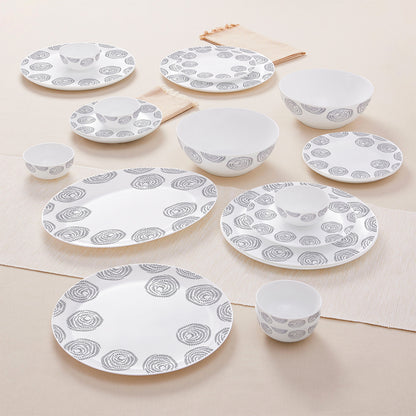 Larah by Borosil Moonbeam Dinner Set 21 pc Set: Serves 6