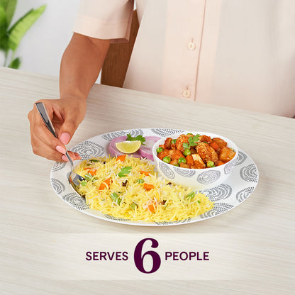 Larah by Borosil Moonbeam Dinner Set 21 pc Set: Serves 6