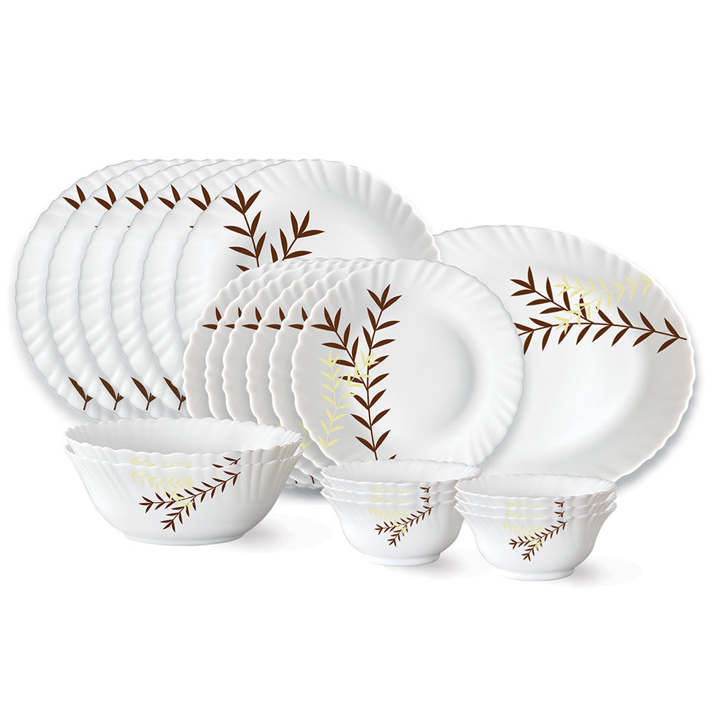 Larah by Borosil Oak Dinner Set 21 pc Set: Serves 6 (Option 1)