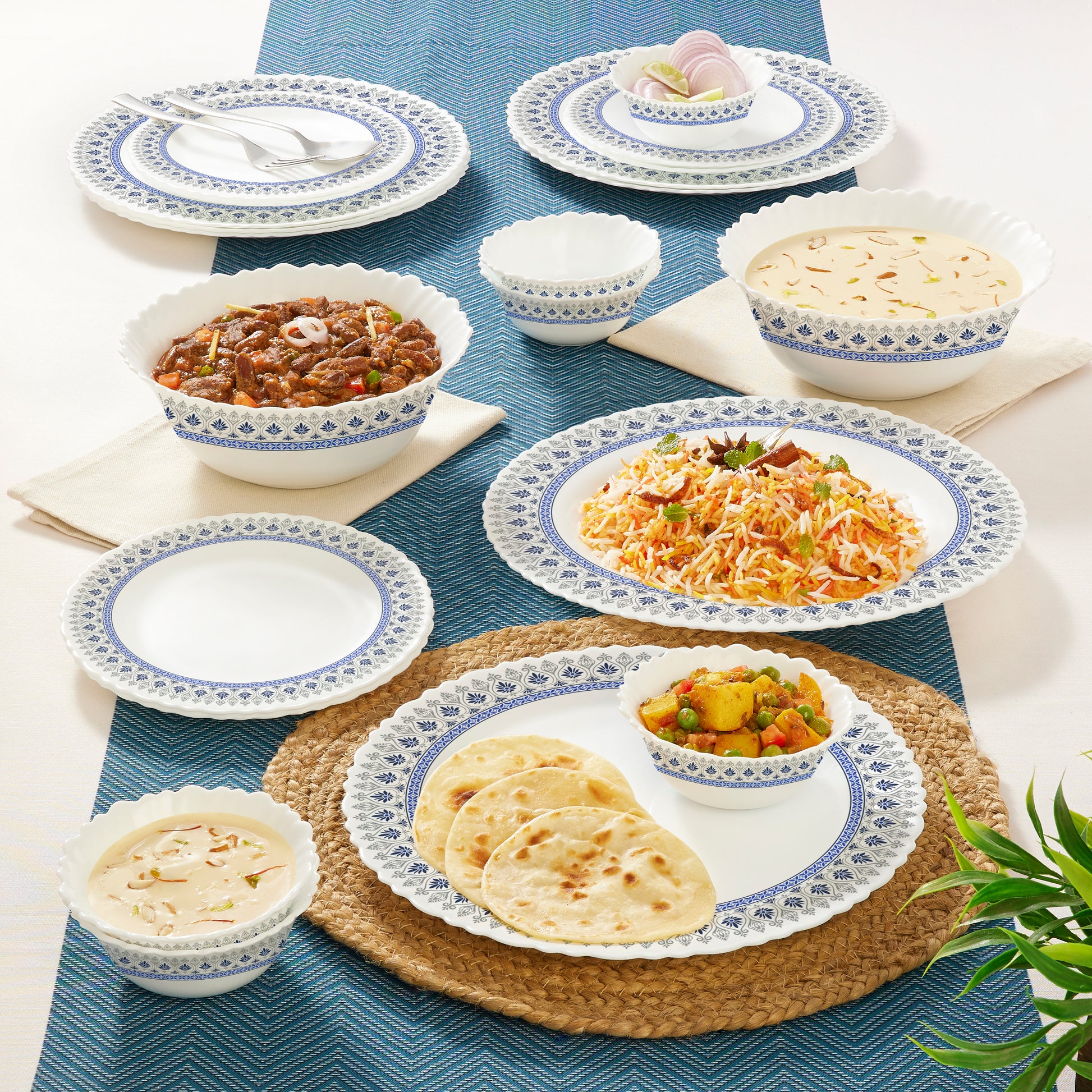 Larah by Borosil Ocean Dinner Set 21 pc Set: Serves 6