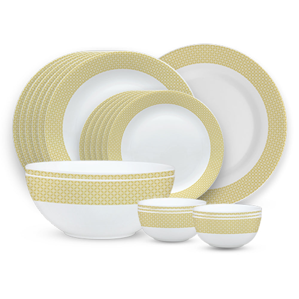 Larah by Borosil, Orleans Dinner Set 21 pc Set: Serves 6
