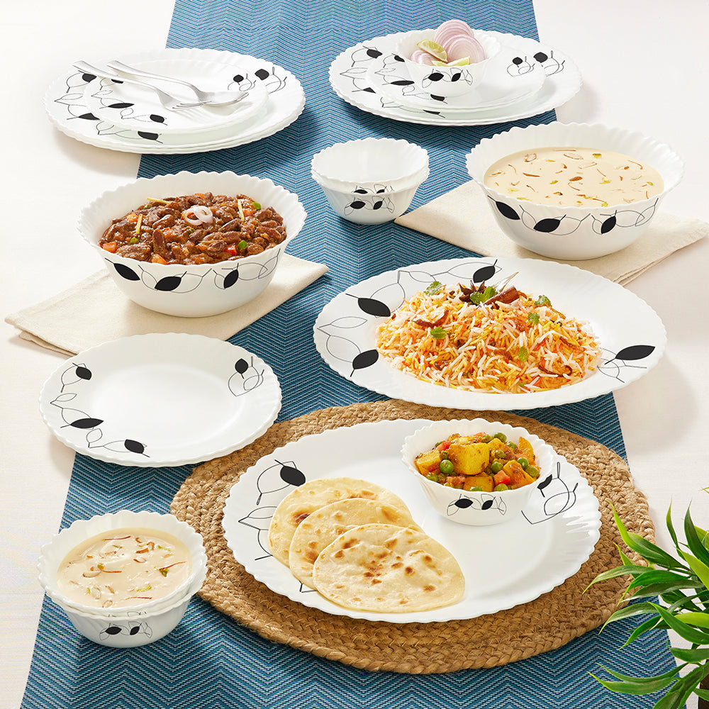 Larah by Borosil Shadow Dinner Set 21 pc Set: Serves 6