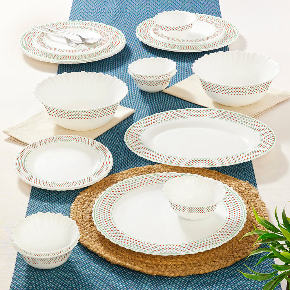 Larah by Borosil Waltz Dinner Set 21 pc Set: Serves 6
