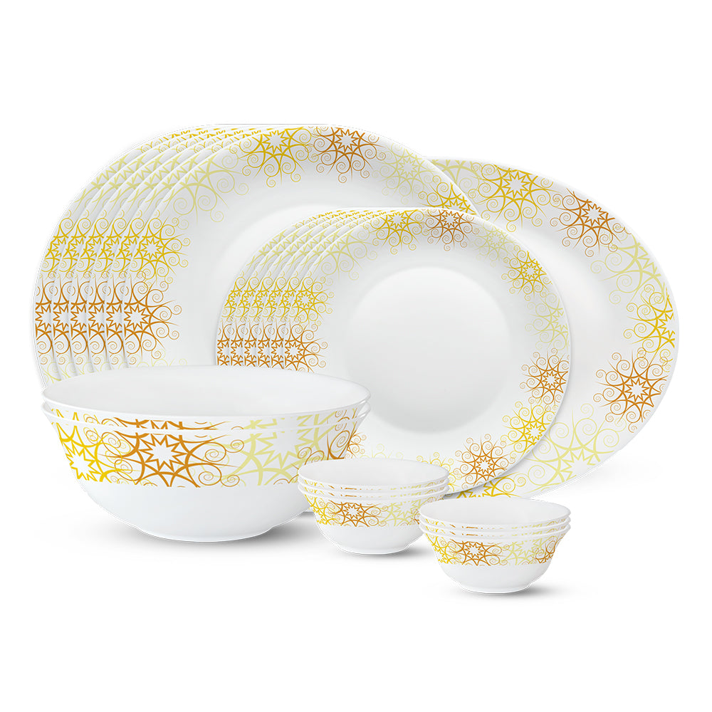 Larah by Borosil, Zoya Dinner Set 21 pc Set: Serves 6