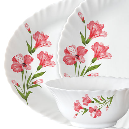 Larah by Borosil, Marina Peach Dinner Set 21 pc Set: Serves 6 (Option 3)