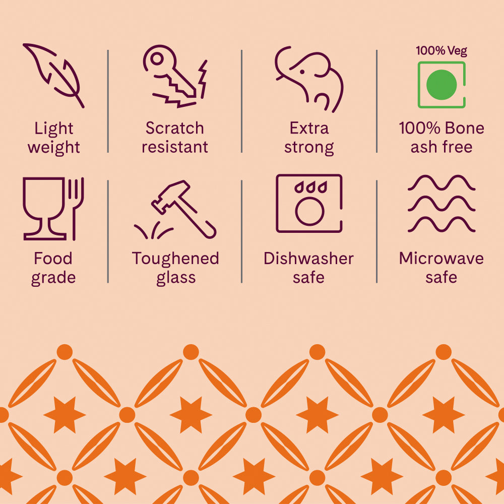 Larah by Borosil, Taj Dinner Set 21 pc Set: Serves 6