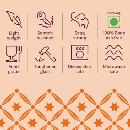 Larah by Borosil, Taj Dinner Set 21 pc Set: Serves 6