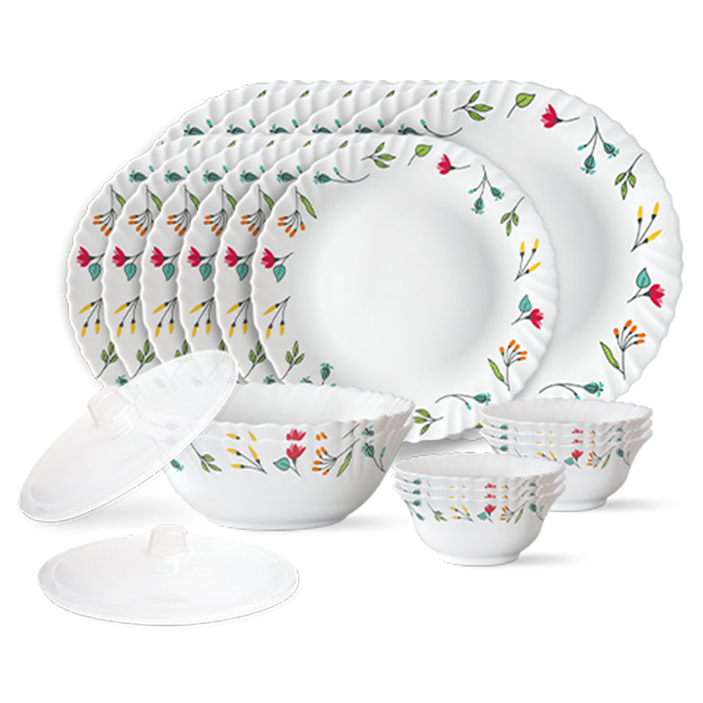 Larah by Borosil, Minerva Dinner Set 22 pc Set: Serves 6