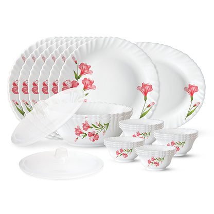 Larah by Borosil, Marina Peach Dinner Set 23 pc Set: Serves 6 (Option 2)