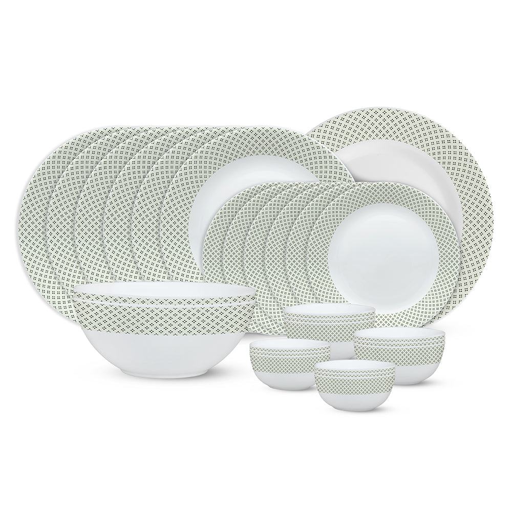 Larah by Borosil, Corsica Dinner Set 27 pc Set: Serves 6