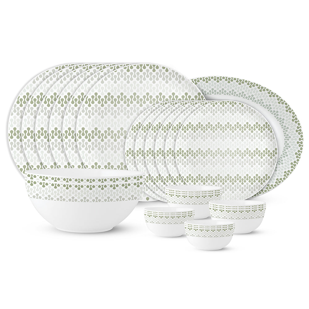Larah by Borosil, Dora Dinner Set 27 pc Set: Serves 6