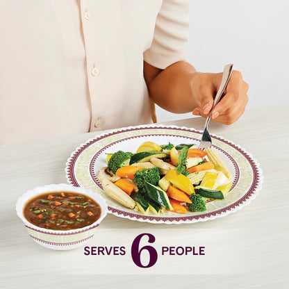 Larah by Borosil Elega Dinner Set 27 pc