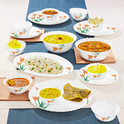 Larah by Borosil Firefly Dinner Set 27 pc Set: Serves 6