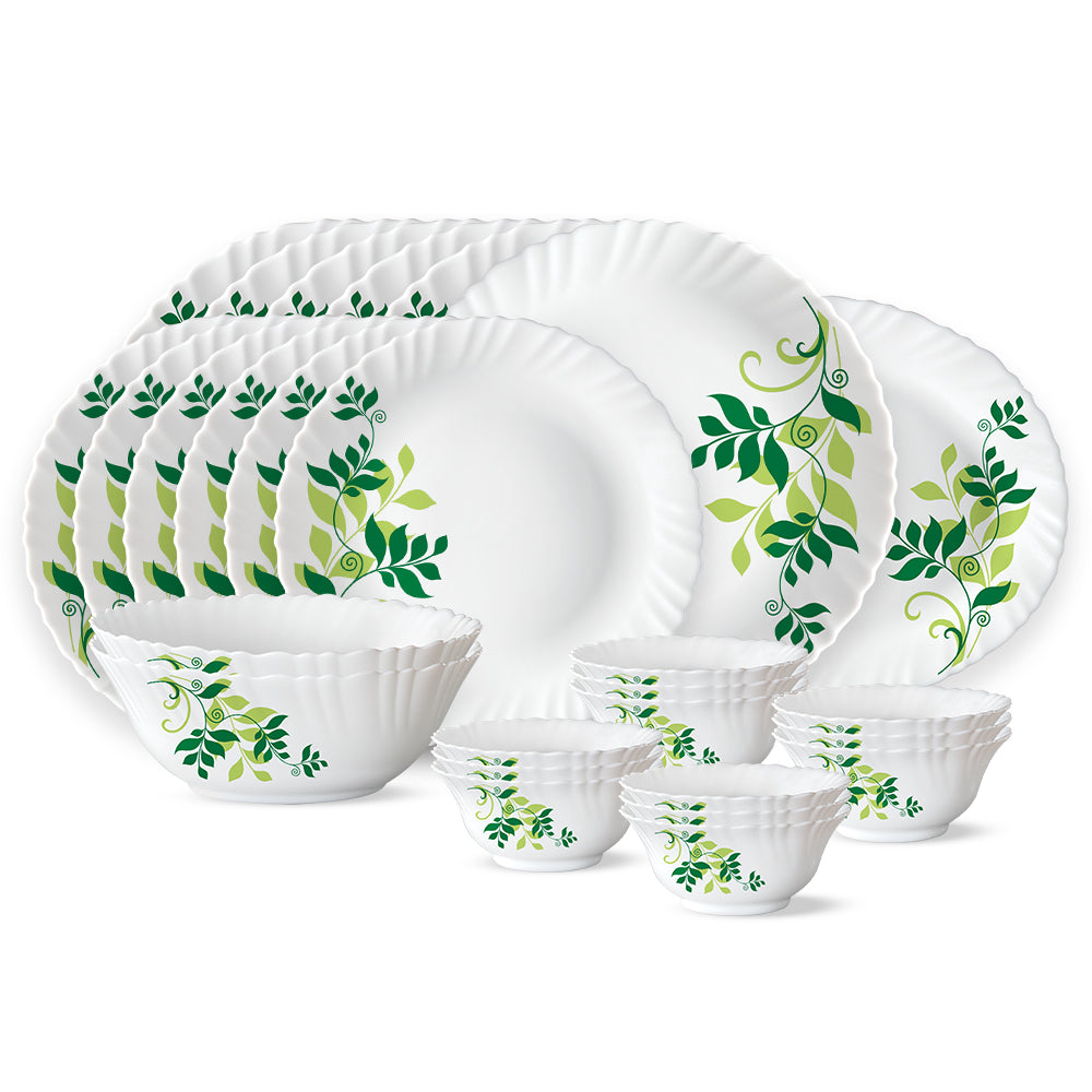 Larah by Borosil Fern Dinner Set 27 pc Set: Serves 6
