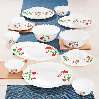 Larah by Borosil Hazel Dinner Set 27 pc Set: Serves 6