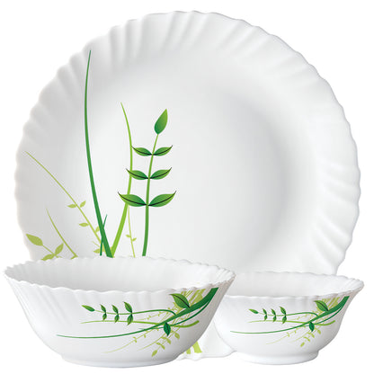 Larah by Borosil Green Herbs Dinner Set 27 pc Set: Serves 6 (Option 1)