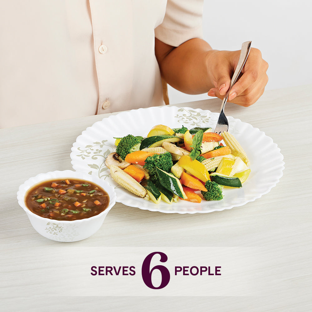 Larah by Borosil Ingot Dinner Set 27 pc Set: Serves 6