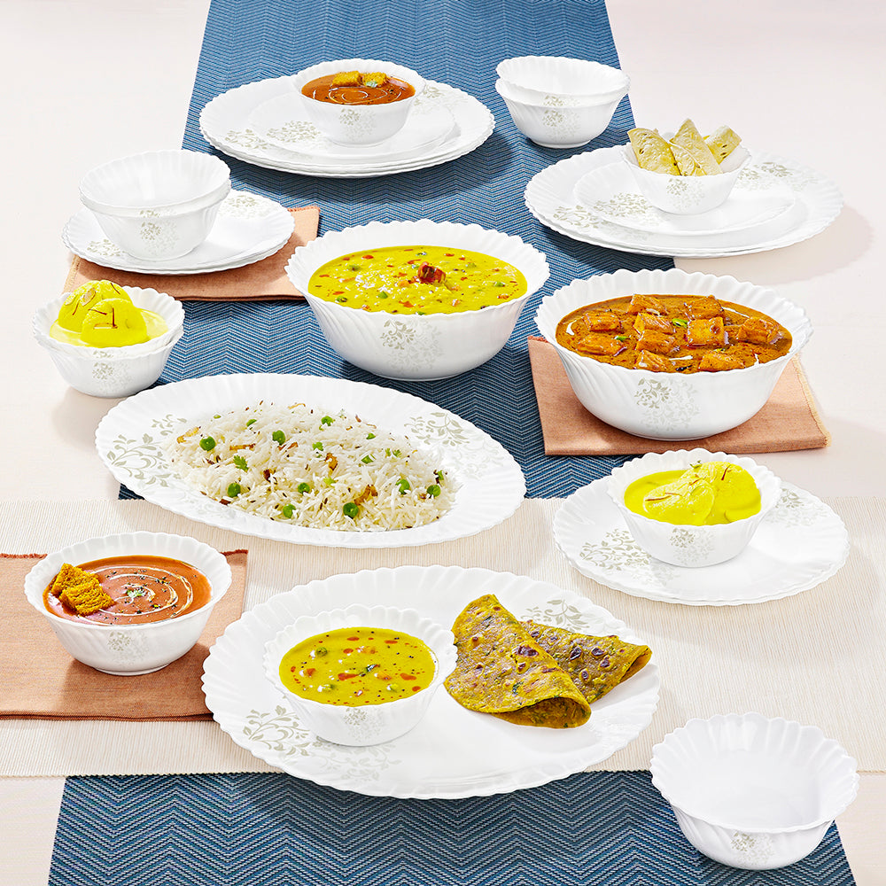 Larah by Borosil Ingot Dinner Set 27 pc Set: Serves 6