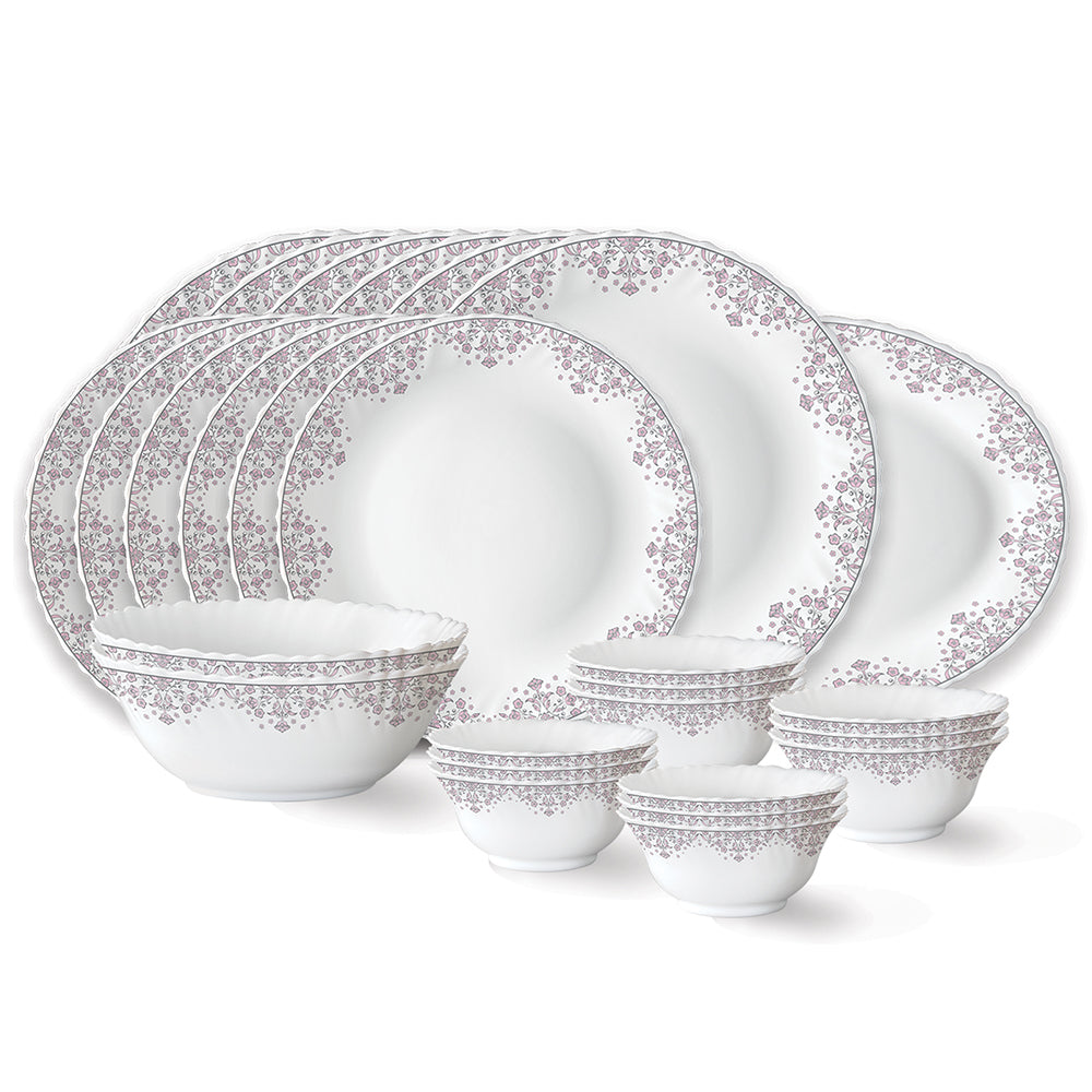 Larah by Borosil Lark Dinner Set 27 pc Set: Serves 6