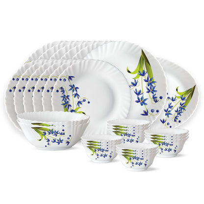Larah by Borosil Lavender Dinner Set 27 pc Set: Serves 6 (Option 1)