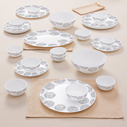 Larah by Borosil Moonbeam Dinner Set 27 pc Set: Serves 6