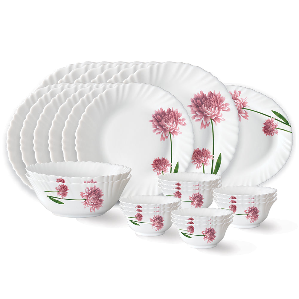 Larah by Borosil Nargis Dinner Set 27 pc Set: Serves 6 (Option 1)