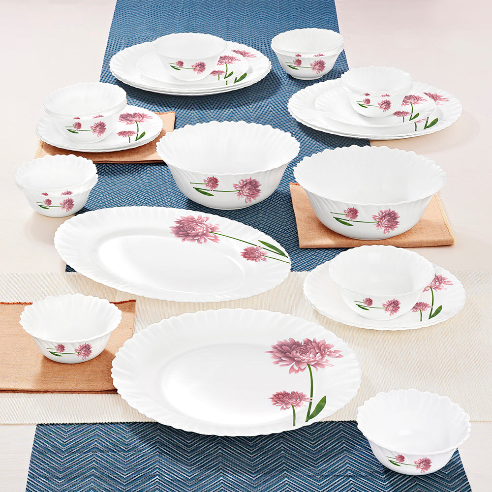 Larah by Borosil Nargis Dinner Set 27 pc Set: Serves 6 (Option 1)