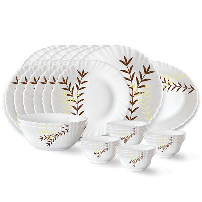 Larah by Borosil Oak Dinner Set 27 pc Set: Serves 6 (Option 1)