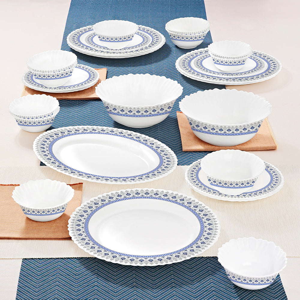 Larah by Borosil Ocean Dinner Set 27 pc Set: Serves 6