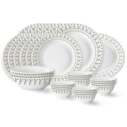 Larah by Borosil Ora Gold Dinner Set 27 pc Set: Serves 6