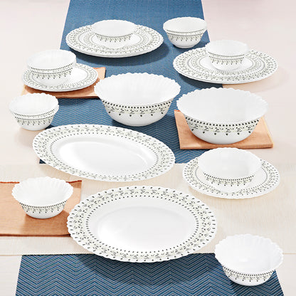 Larah by Borosil Ora Gold Dinner Set 27 pc Set: Serves 6