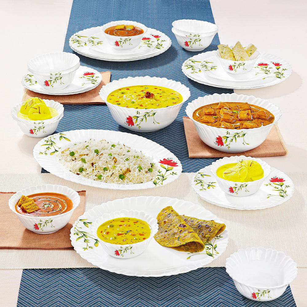 Larah by Borosil Oriental Dinner Set 27 pc Set: Serves 6