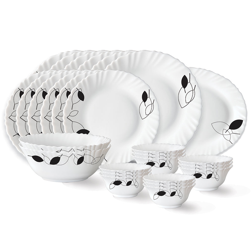 Larah by Borosil Shadow Dinner Set 27 pc Set: Serves 6