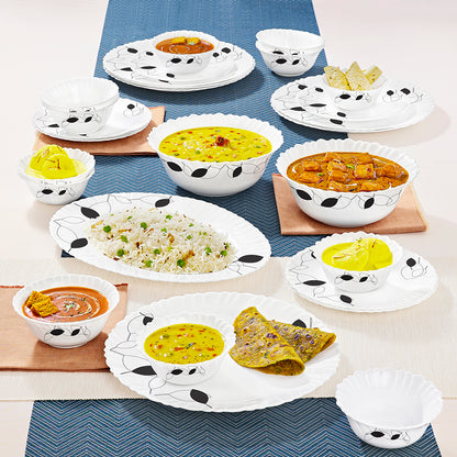 Larah by Borosil Shadow Dinner Set 27 pc Set: Serves 6