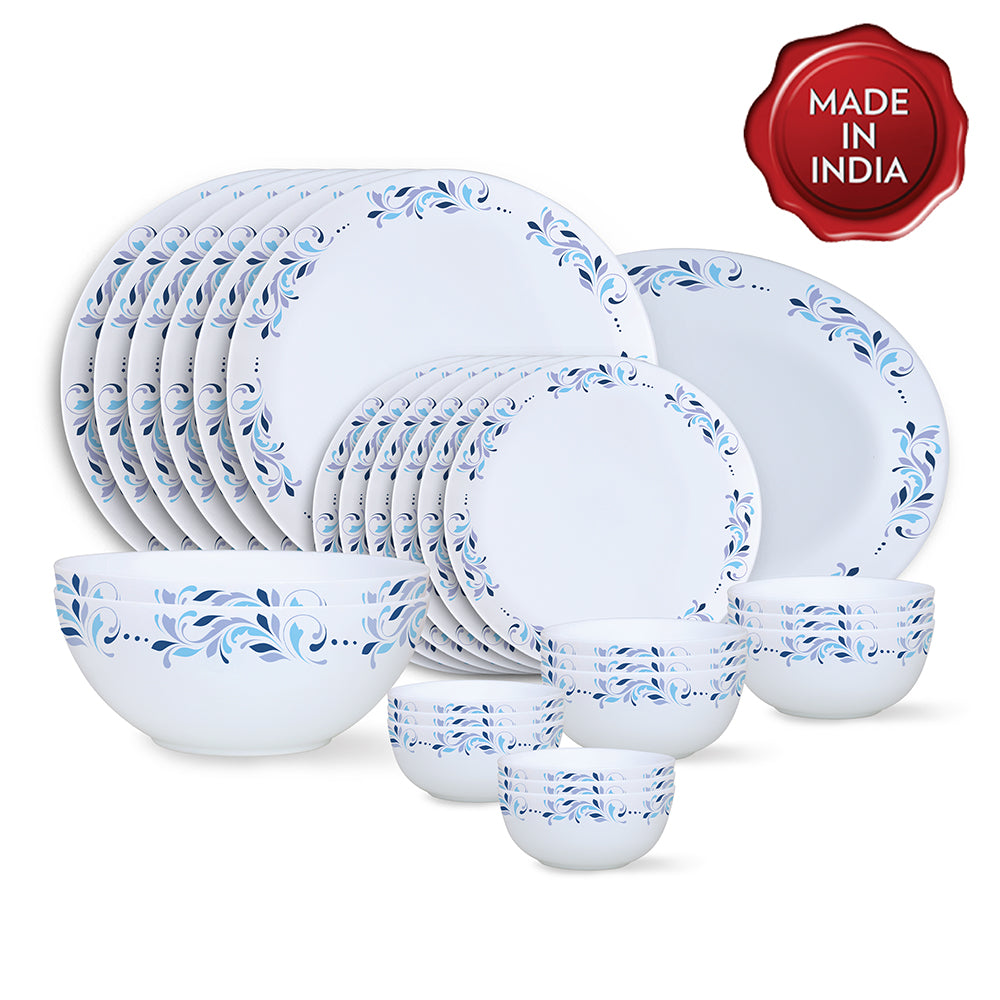 Larah by Borosil Skyleaf Dinner Set 27 pc Set: Serves 6