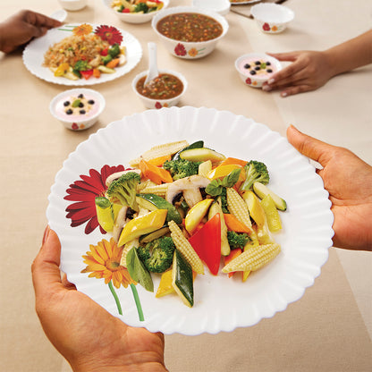 Larah by Borosil Zinnia Dinner Set 27 pc Set: Serves 6