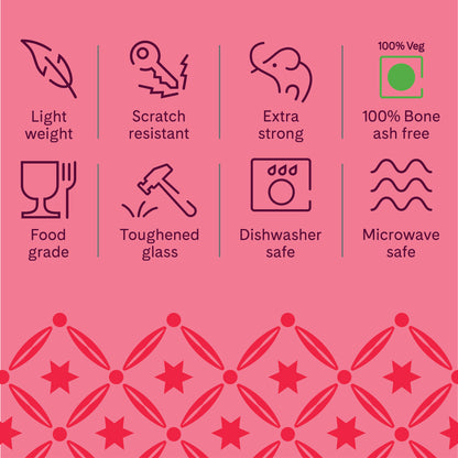 Larah by Borosil Zinnia Dinner Set 27 pc Set: Serves 6