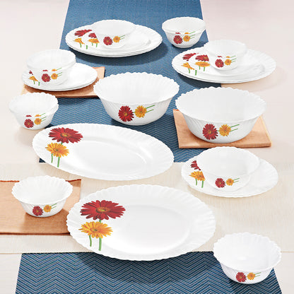 Larah by Borosil Zinnia Dinner Set 27 pc Set: Serves 6
