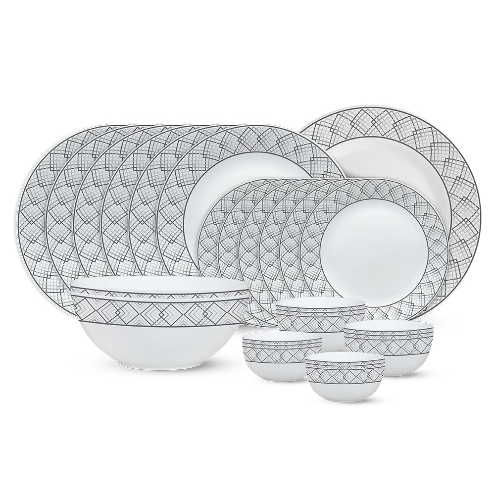 Larah by Borosil, Cycladia Dinner Set 27 pc Set: Serves 6