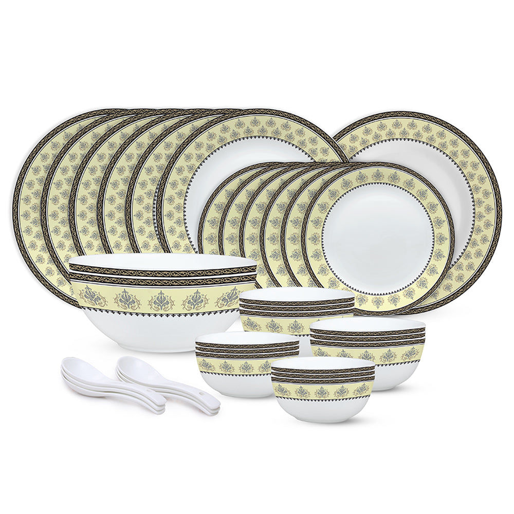 Larah by Borosil Amer Dinner Set 33 pc Set: Serves 6