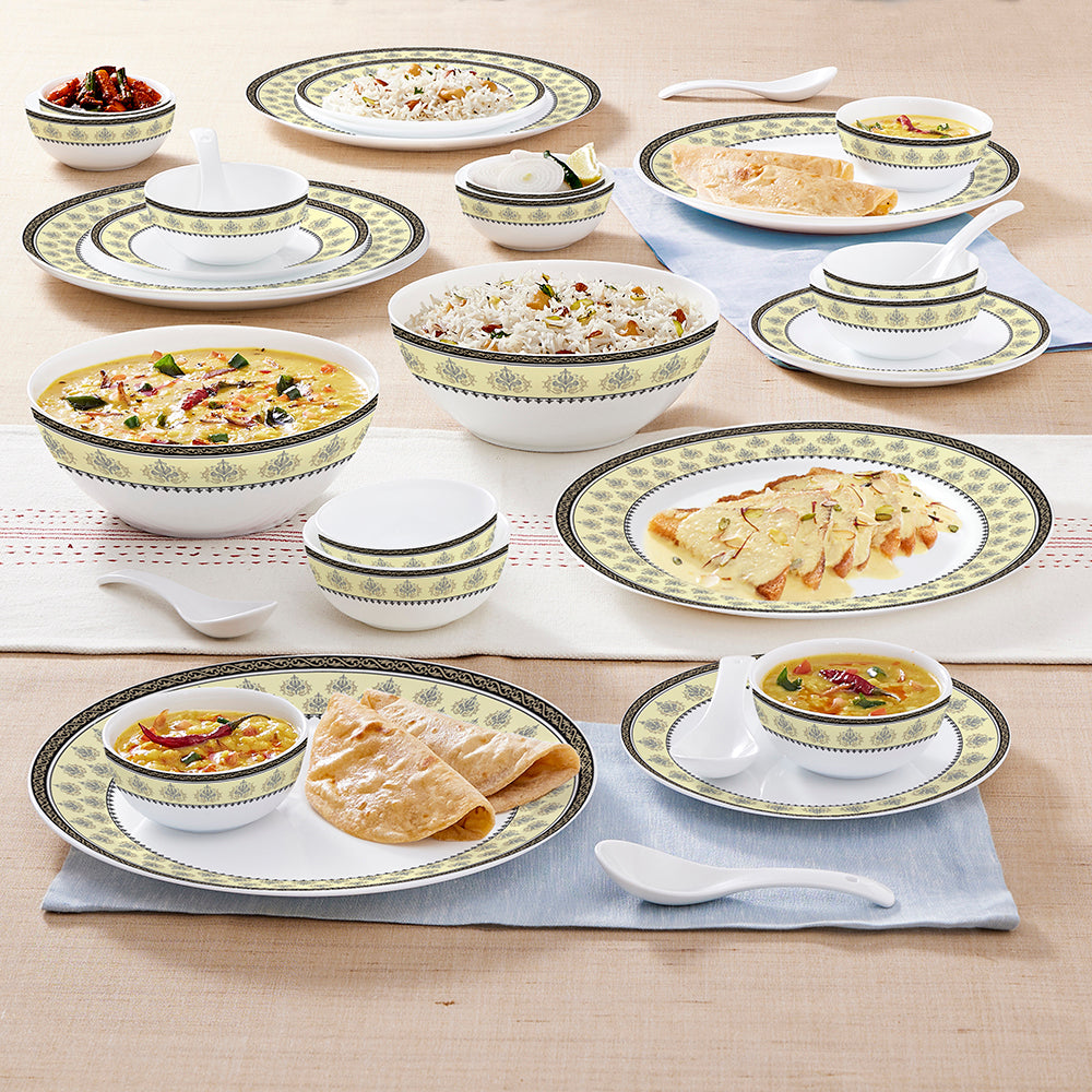 Larah by Borosil Amer Dinner Set 33 pc Set: Serves 6