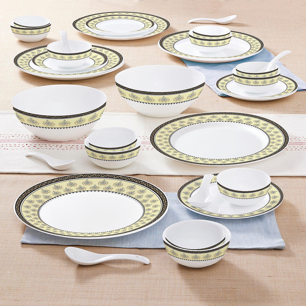 Larah by Borosil Amer Dinner Set 33 pc Set: Serves 6