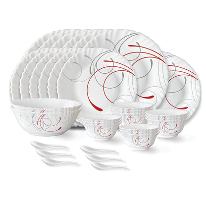 Larah by Borosil Boro Dinner Set 33 pc Set: Serves 6