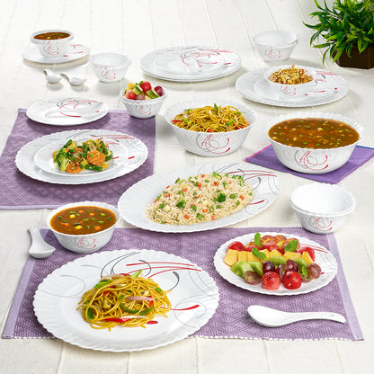 Larah by Borosil Boro Dinner Set 33 pc Set: Serves 6