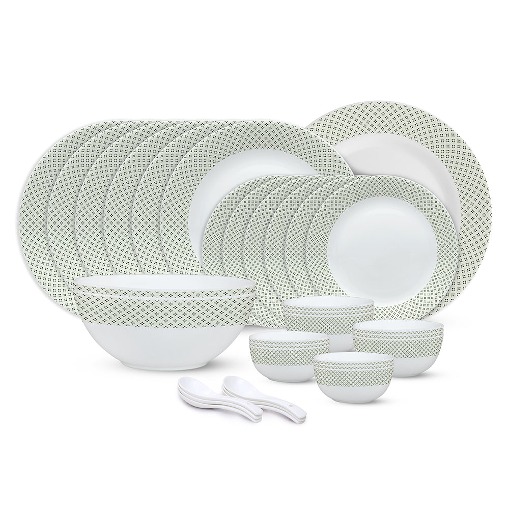 Larah by Borosil, Corsica Dinner Set 33 pc Set: Serves 6