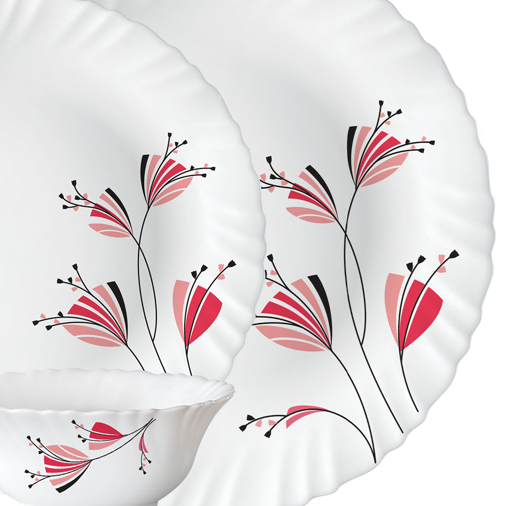 Larah by Borosil, Gloria Dinner Set 33 pc Set: Serves 6